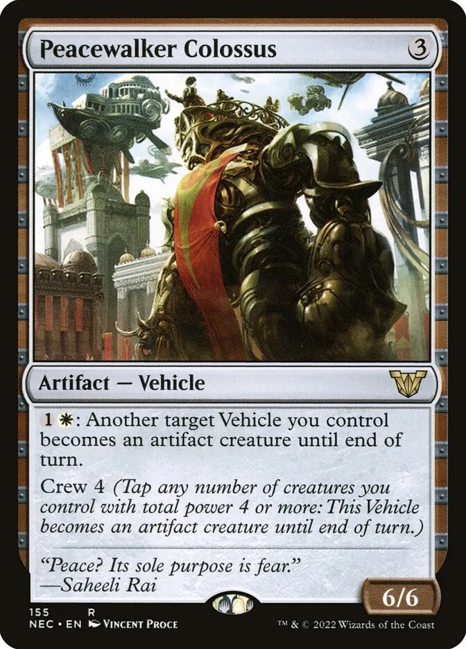 2022 Neon Dynasty Commander Peacewalker Colossus #155 rare card image