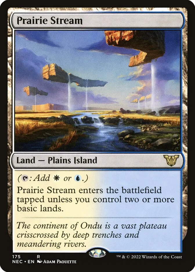 2022 Neon Dynasty Commander Prairie Stream #175 rare card image