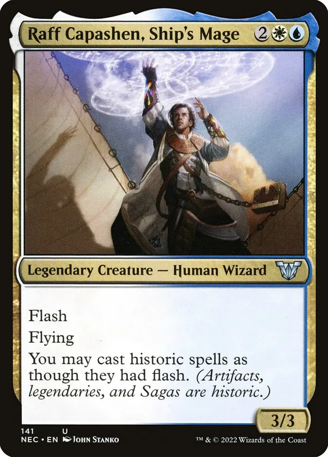 2022 Neon Dynasty Commander Raff Capashen, Ship's Mage #141 uncommon card image