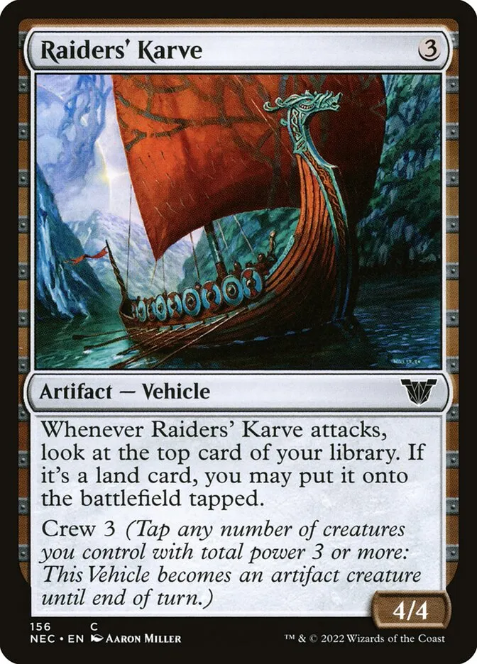2022 Neon Dynasty Commander Raiders' Karve #156 common card image