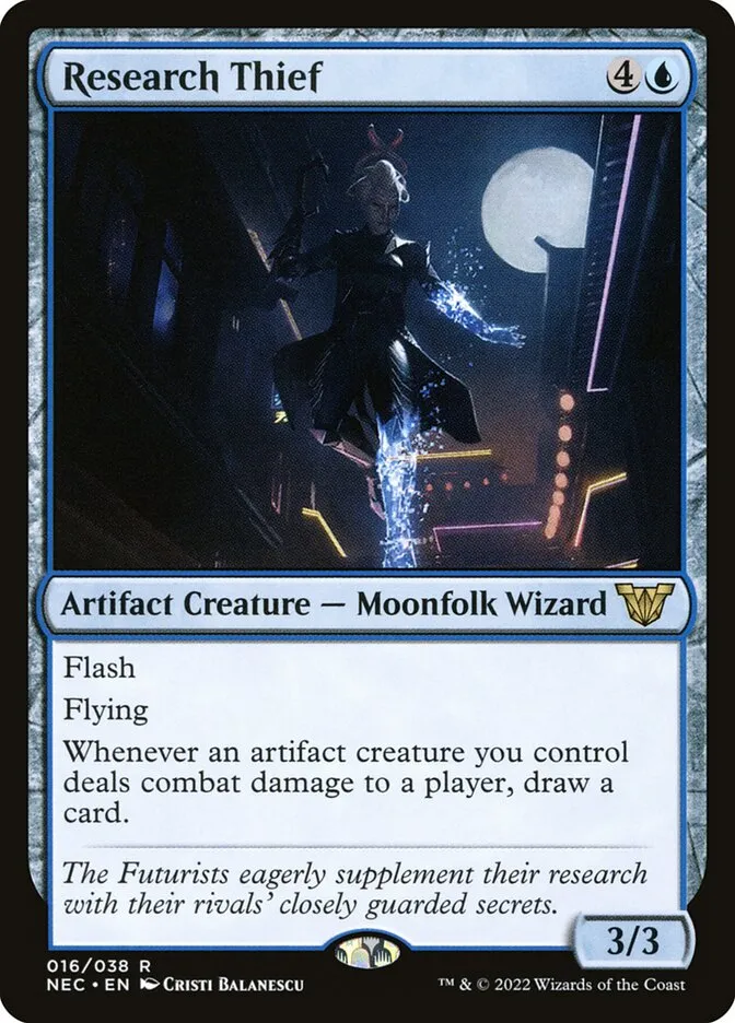 2022 Neon Dynasty Commander Research Thief rare #16 rare card image