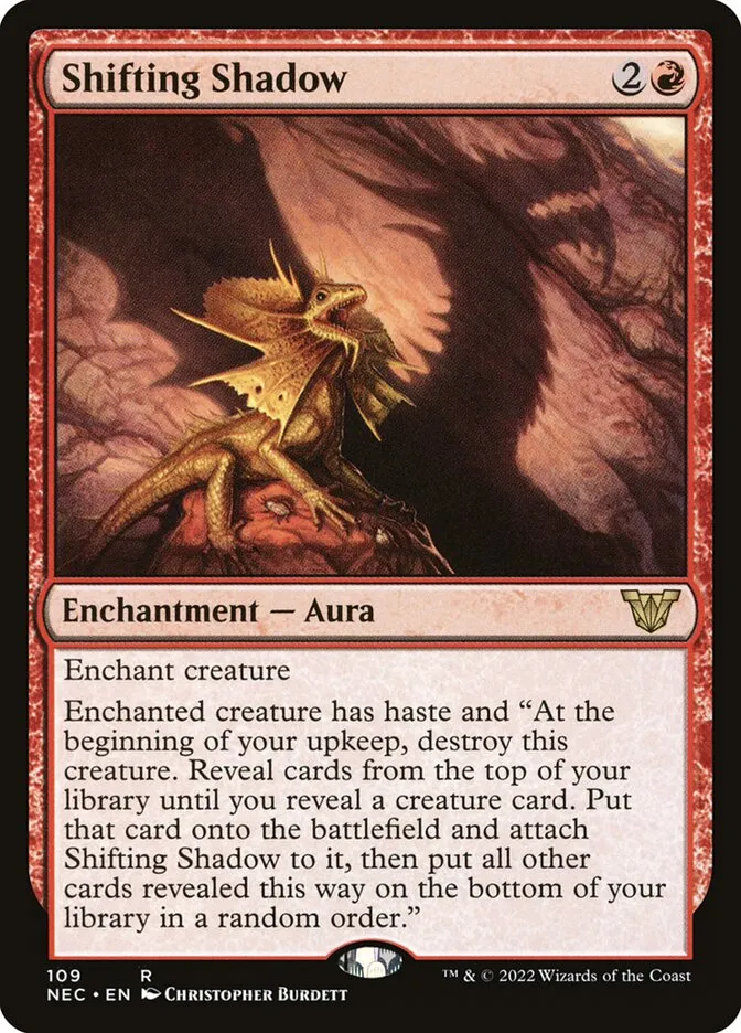 2022 Neon Dynasty Commander Shifting Shadow #109 rare card image