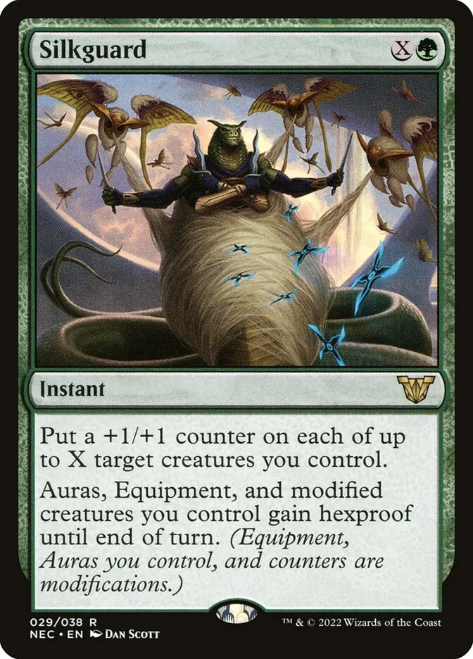 2022 Neon Dynasty Commander Silkguard rare #29 rare card image