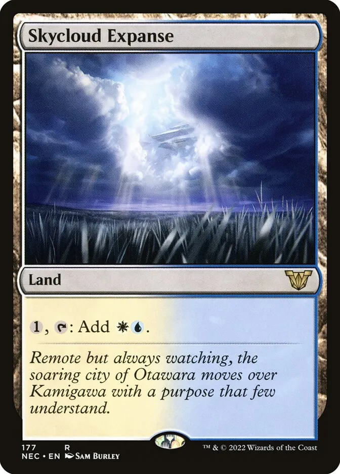 2022 Neon Dynasty Commander Skycloud Expanse #177 rare card image