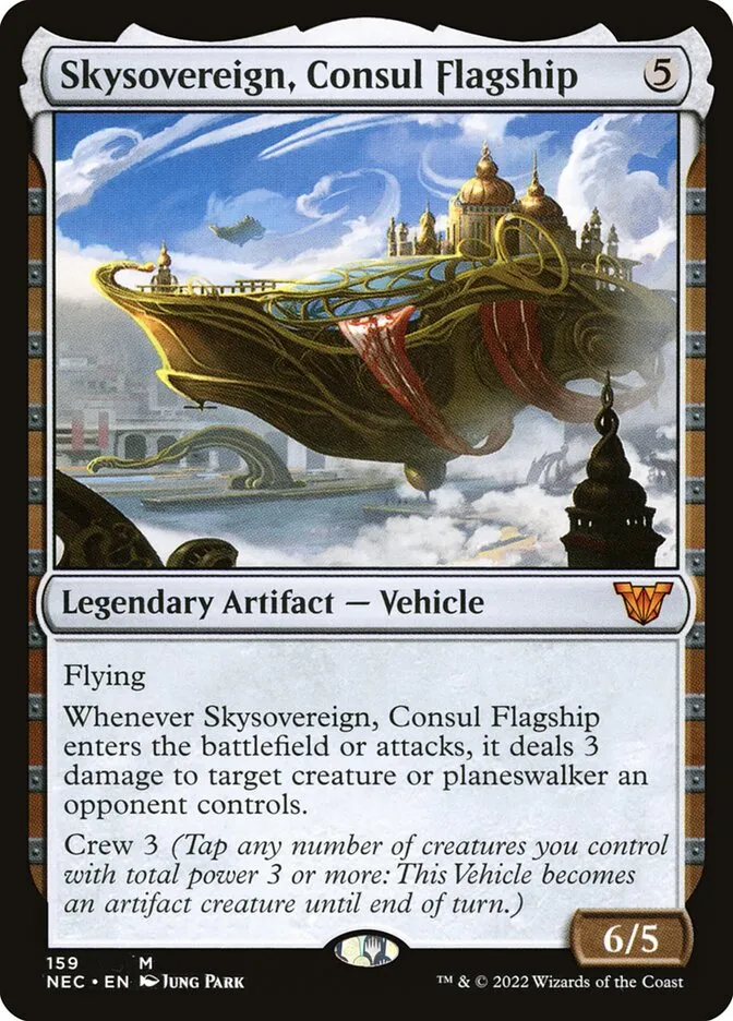 2022 Neon Dynasty Commander Skysovereign, Consul Flagship #159 mythic card image