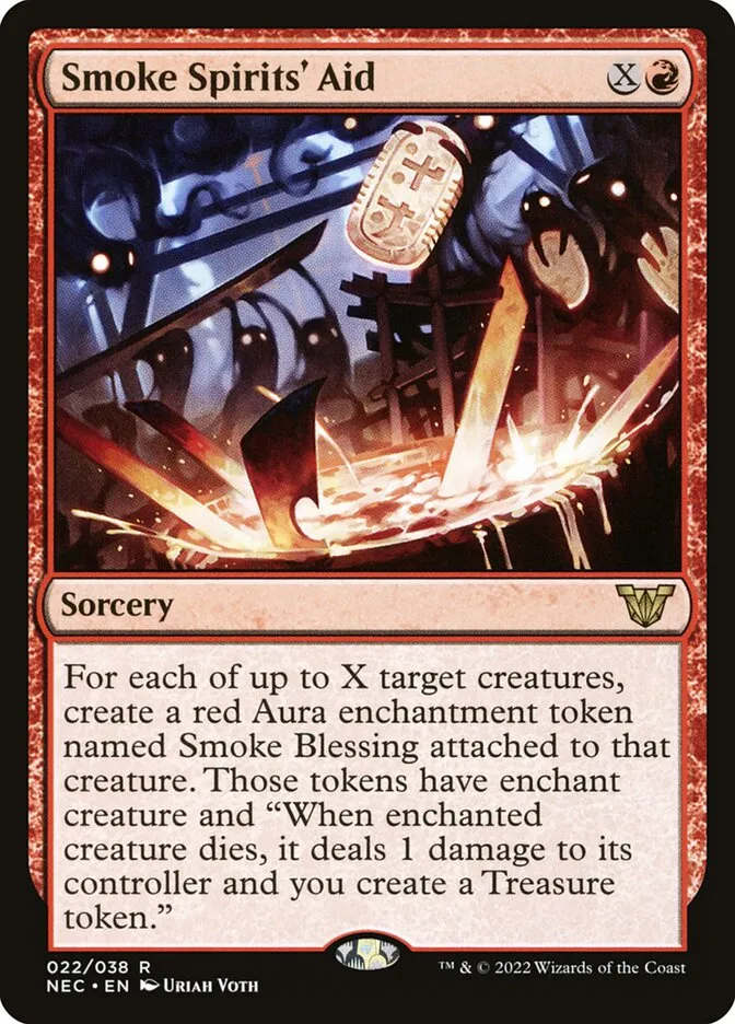 2022 Neon Dynasty Commander Smoke Spirits' Aid rare #22 rare card image