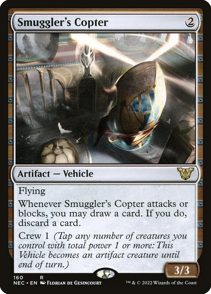 2022 Neon Dynasty Commander Smuggler's Copter #160 rare card image