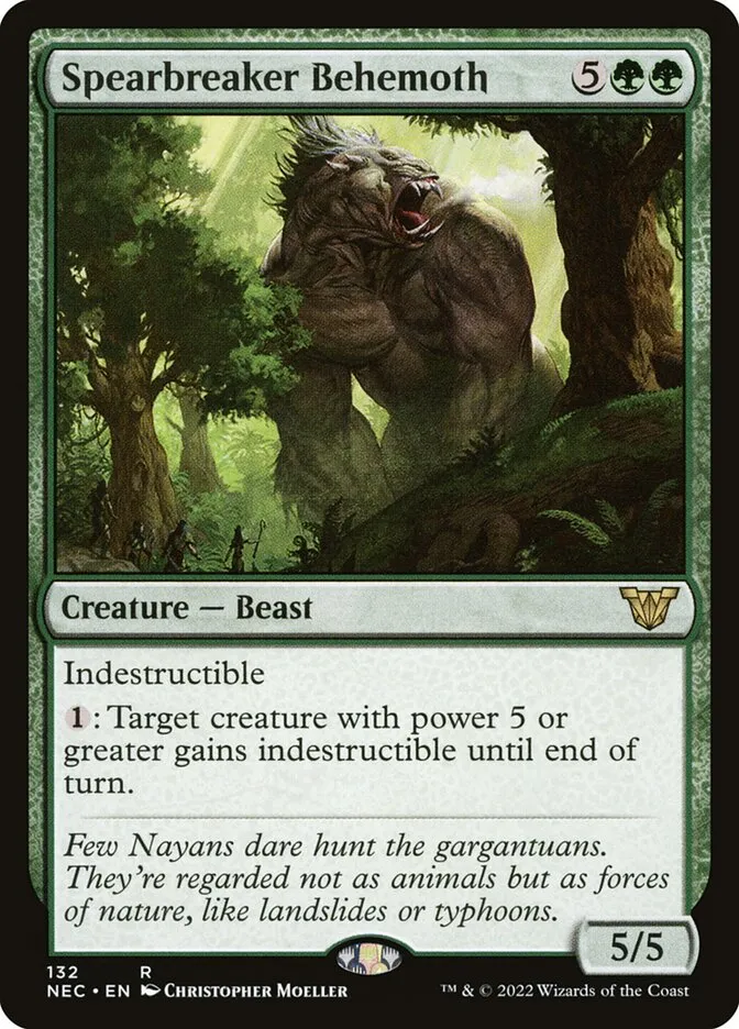 2022 Neon Dynasty Commander Spearbreaker Behemoth #132 rare card image
