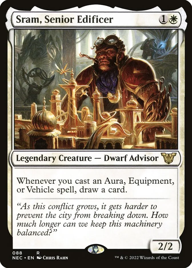 2022 Neon Dynasty Commander Sram, Senior Edificer #88 rare card image