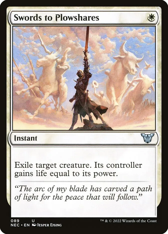 2022 Neon Dynasty Commander Swords to Plowshares #89 uncommon card image
