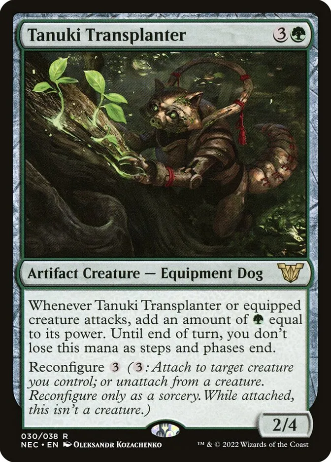 2022 Neon Dynasty Commander Tanuki Transplanter rare #30 rare card image