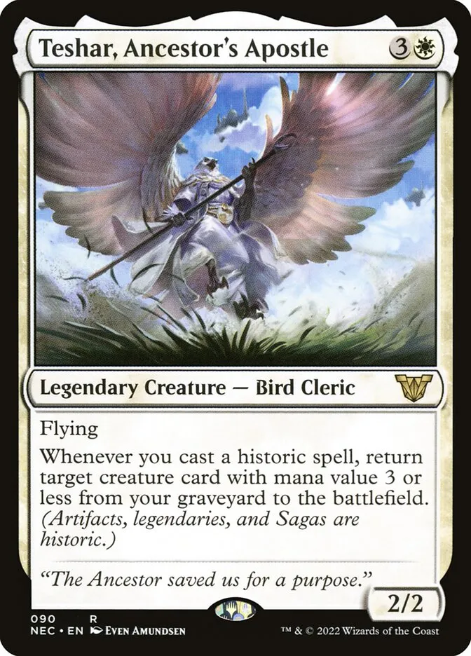 2022 Neon Dynasty Commander Teshar, Ancestor's Apostle #90 rare card image