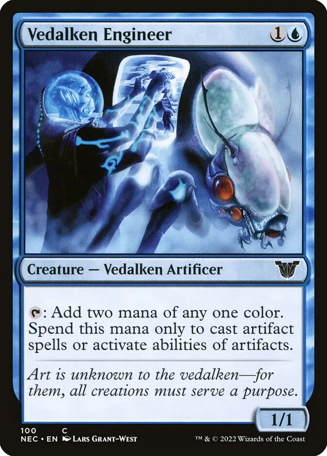 2022 Neon Dynasty Commander Vedalken Engineer common #100 common card image