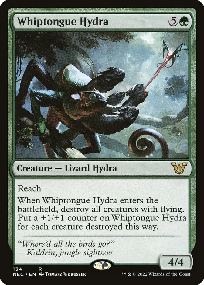 2022 Neon Dynasty Commander Whiptongue Hydra #134 rare card image