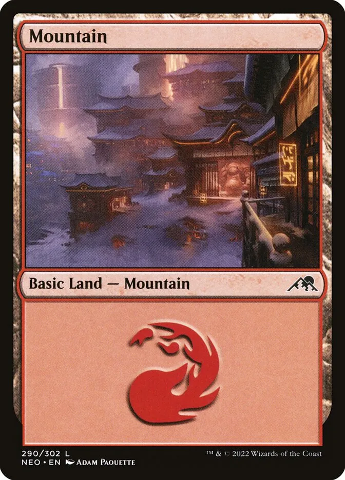 2022 Kamigawa: Neon Dynasty Mountain #290 common card image