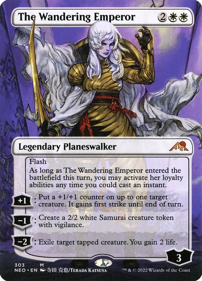 2022 Kamigawa: Neon Dynasty The Wandering Emperor #303 mythic card image