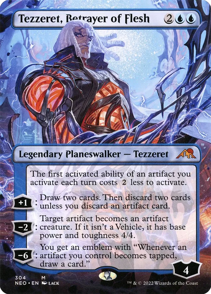 2022 Kamigawa: Neon Dynasty Tezzeret, Betrayer of Flesh #304 mythic card image