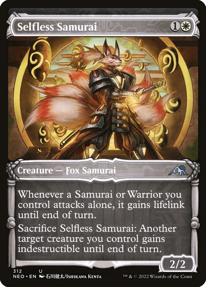 2022 Kamigawa: Neon Dynasty Selfless Samurai #312 uncommon card image