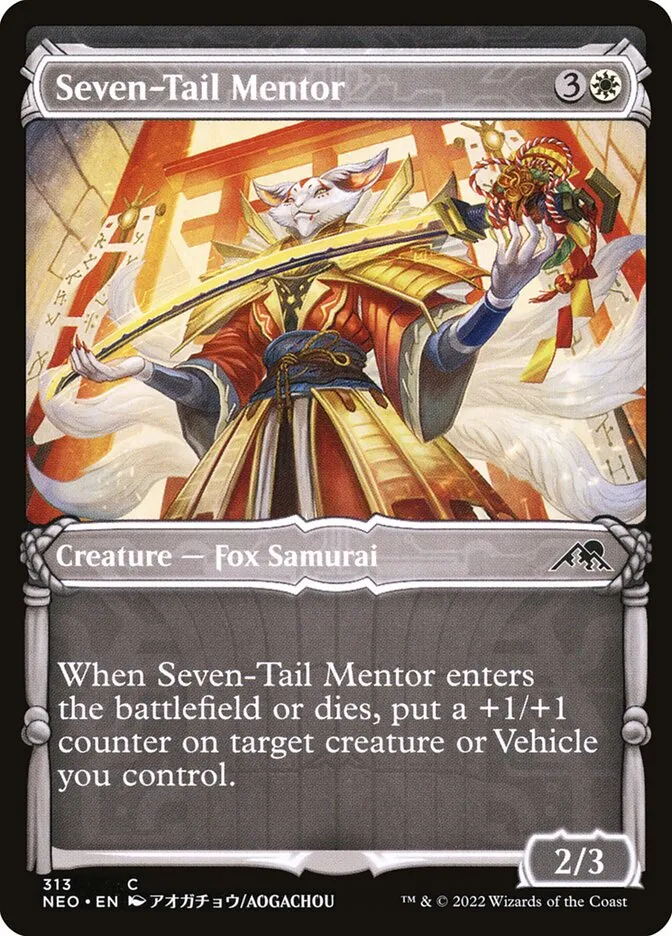 2022 Kamigawa: Neon Dynasty Seven-Tail Mentor common #313 common card image