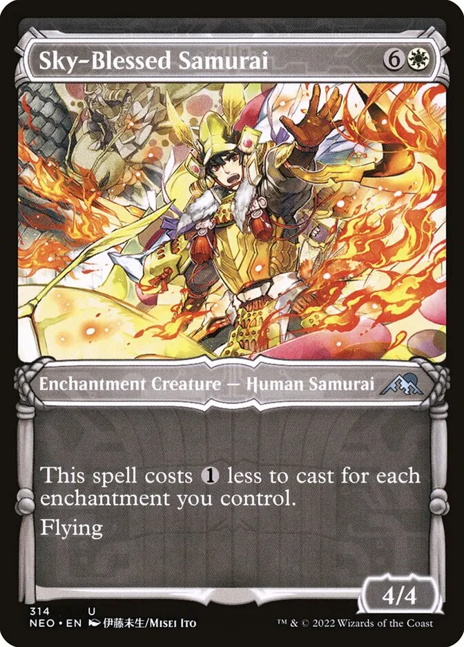 2022 Kamigawa: Neon Dynasty Sky-Blessed Samurai #314 uncommon card image