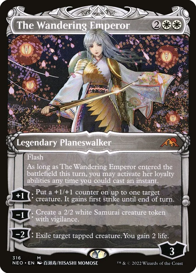 2022 Kamigawa: Neon Dynasty The Wandering Emperor #316 mythic card image