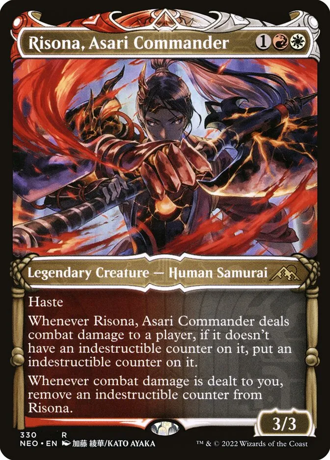 2022 Kamigawa: Neon Dynasty Risona, Asari Commander #330 rare card image