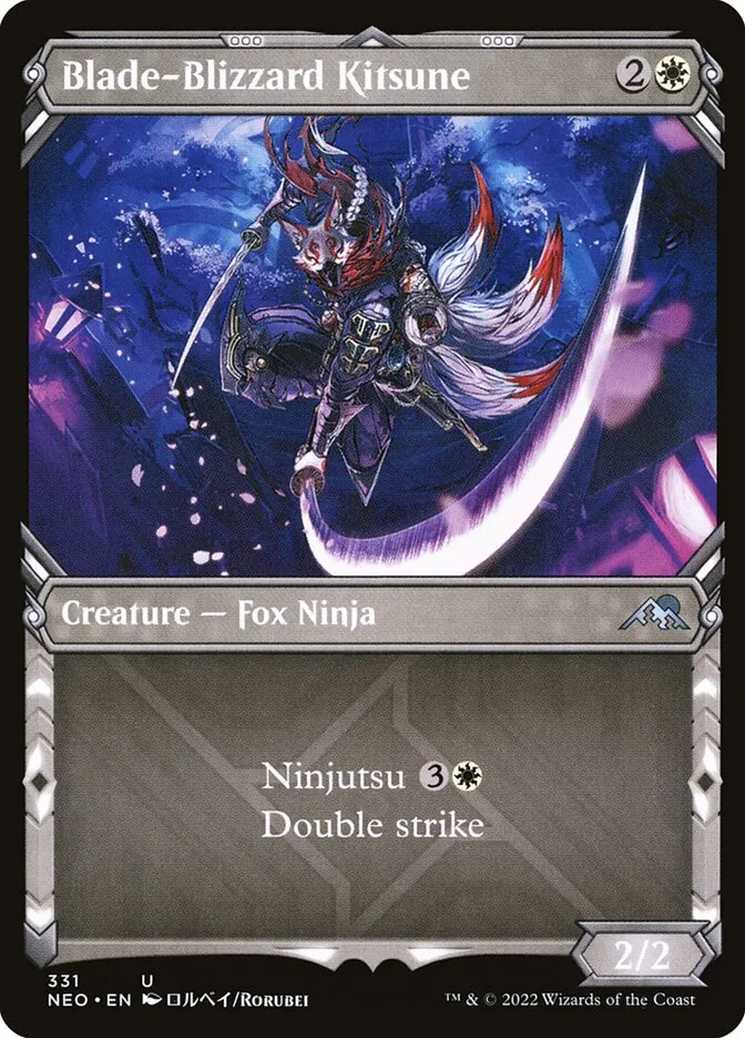 2022 Kamigawa: Neon Dynasty Blade-Blizzard Kitsune #331 uncommon card image