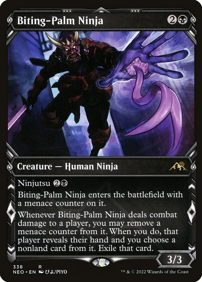 2022 Kamigawa: Neon Dynasty Biting-Palm Ninja #338 rare card image