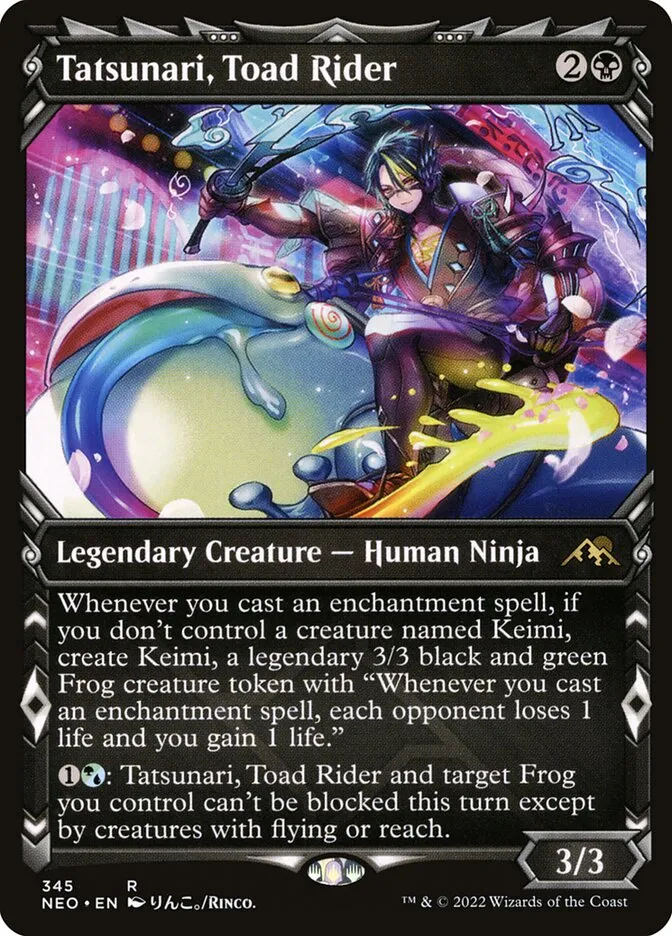 2022 Kamigawa: Neon Dynasty Tatsunari, Toad Rider #345 rare card image