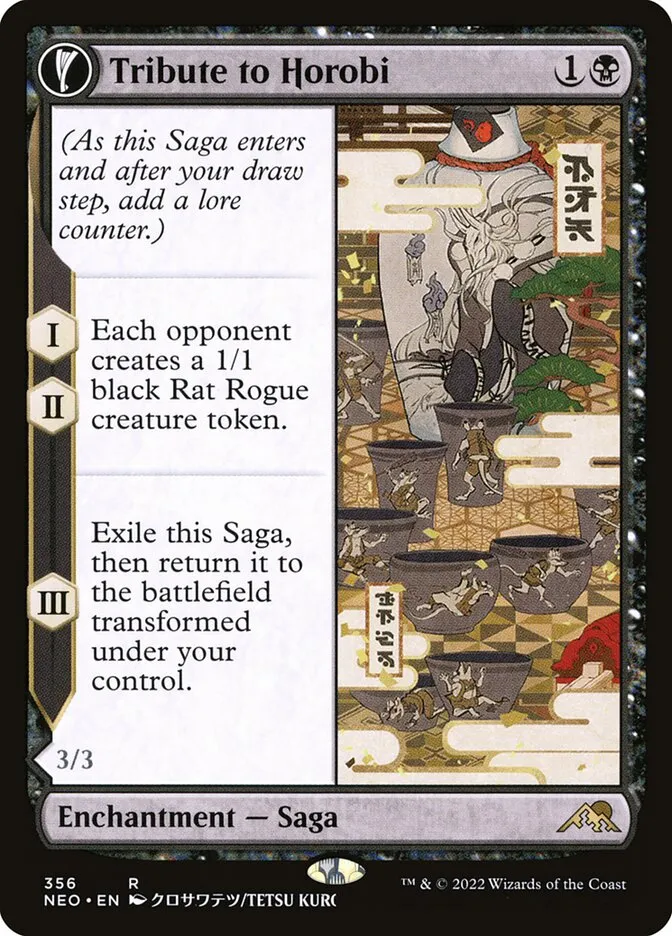 2022 Kamigawa: Neon Dynasty Tribute to Horobi // Echo of Death's Wail #356 rare card image