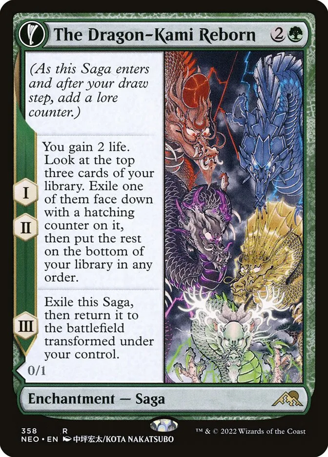 2022 Kamigawa: Neon Dynasty The Dragon-Kami Reborn // Dragon-Kami's Egg #358 rare card image