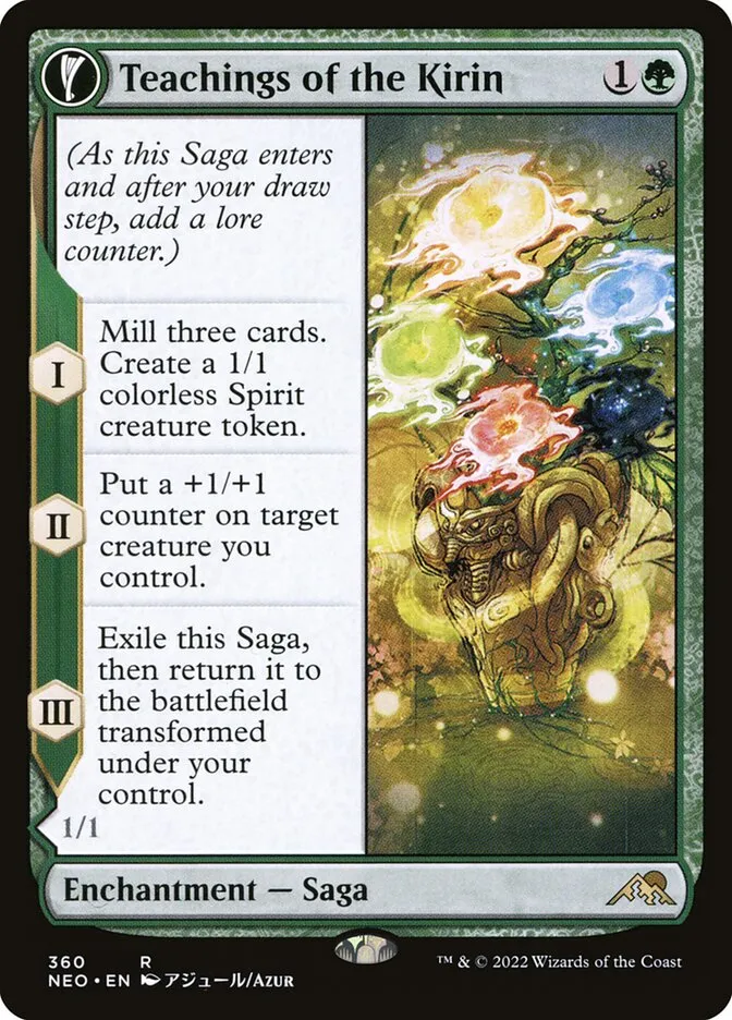 2022 Kamigawa: Neon Dynasty Teachings of the Kirin // Kirin-Touched Orochi #360 rare card image