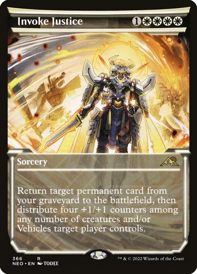 2022 Kamigawa: Neon Dynasty Invoke Justice #366 rare card image
