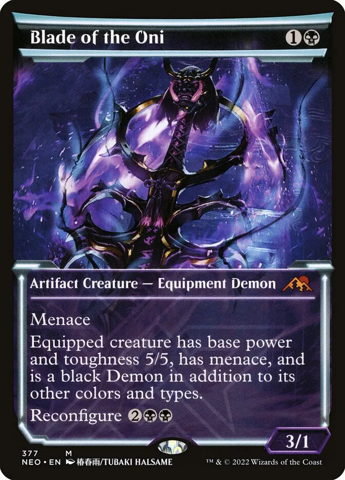 2022 Kamigawa: Neon Dynasty Blade of the Oni #377 mythic card image