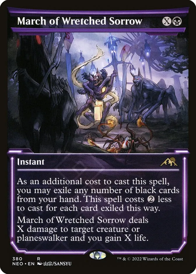 2022 Kamigawa: Neon Dynasty March of Wretched Sorrow #380 rare card image