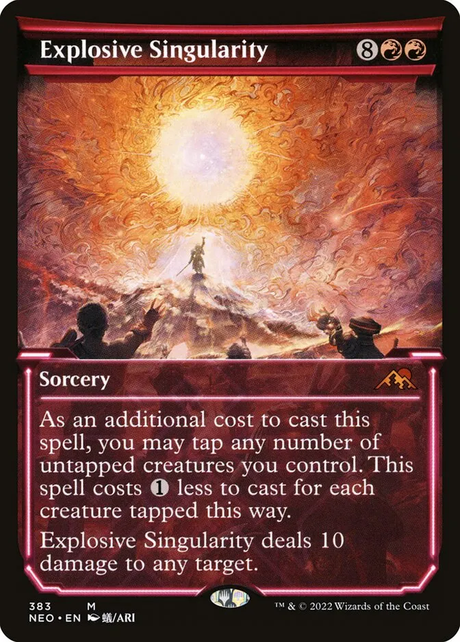 2022 Kamigawa: Neon Dynasty Explosive Singularity #383 mythic card image