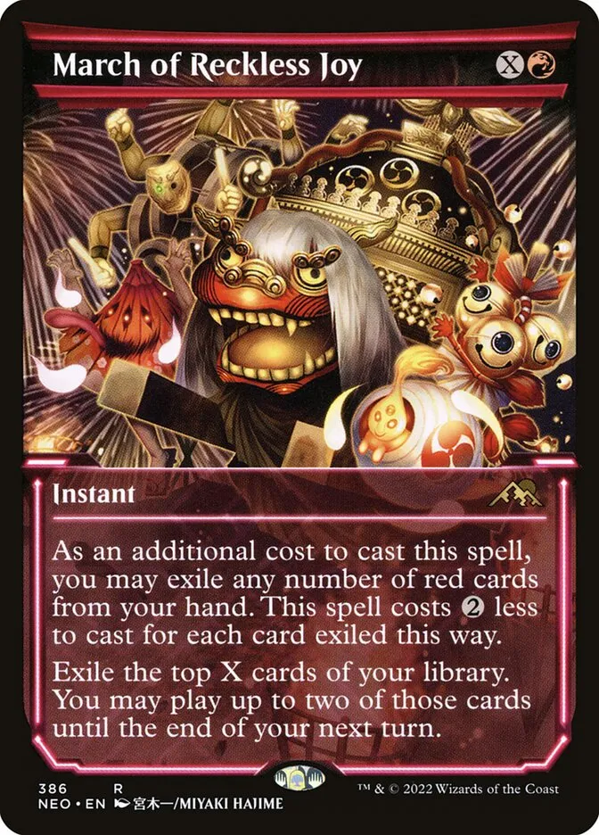 2022 Kamigawa: Neon Dynasty March of Reckless Joy #386 rare card image