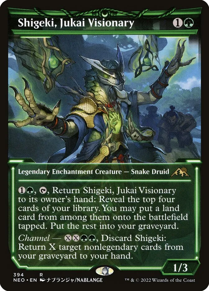 2022 Kamigawa: Neon Dynasty Shigeki, Jukai Visionary #394 rare card image