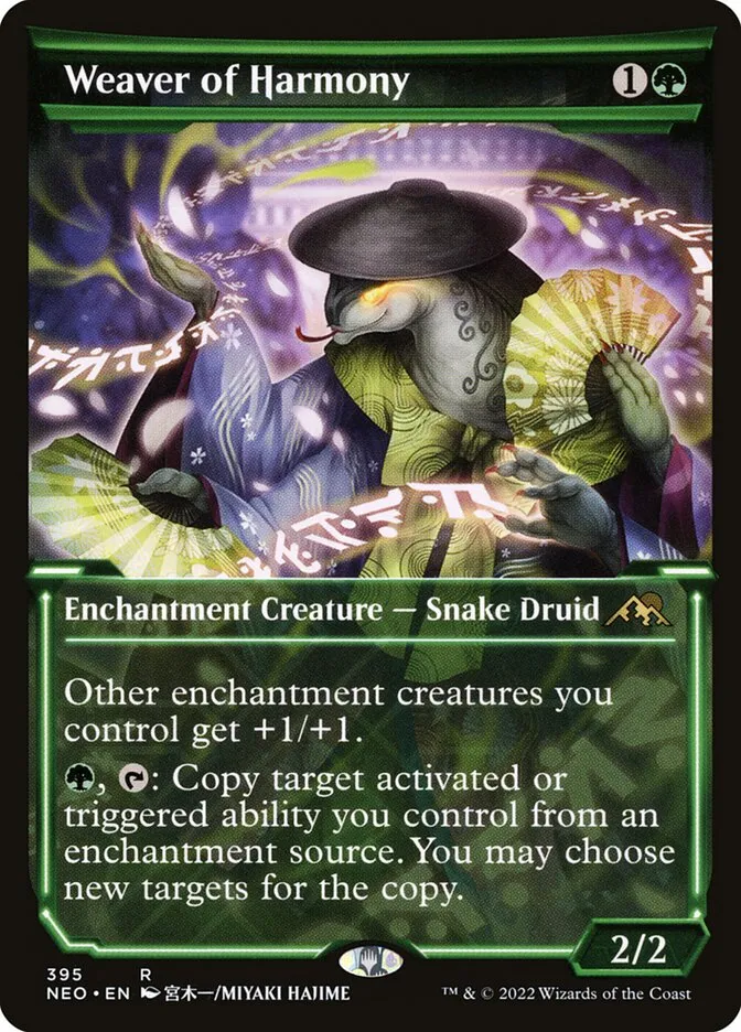 2022 Kamigawa: Neon Dynasty Weaver of Harmony #395 rare card image