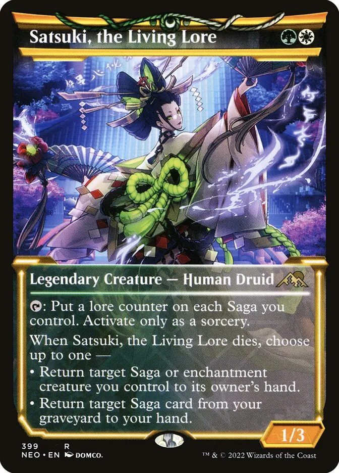 2022 Kamigawa: Neon Dynasty Satsuki, the Living Lore #399 rare card image