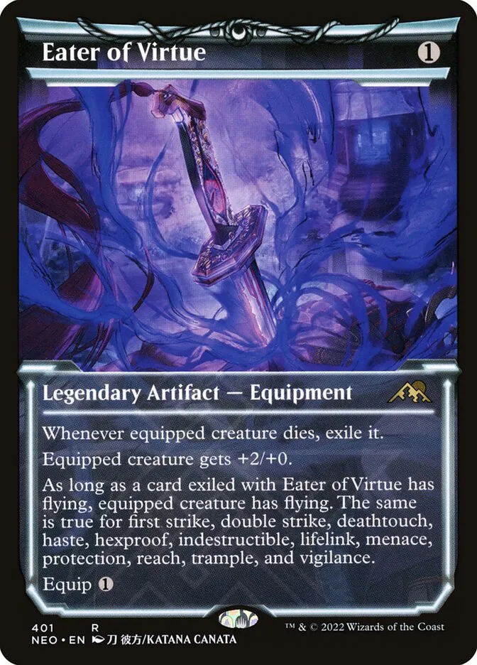 2022 Kamigawa: Neon Dynasty Eater of Virtue #401 rare card image