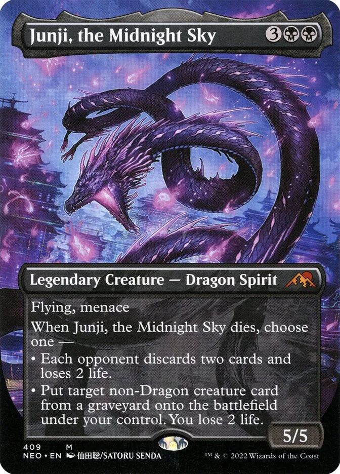 2022 Kamigawa: Neon Dynasty Junji, the Midnight Sky #409 mythic card image