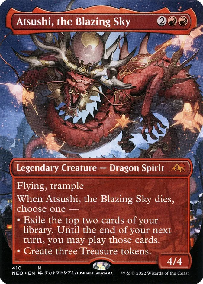 2022 Kamigawa: Neon Dynasty Atsushi, the Blazing Sky #410 mythic card image