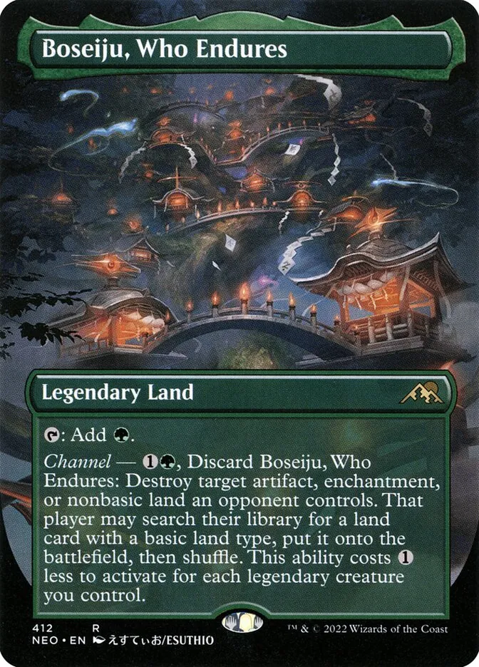2022 Kamigawa: Neon Dynasty Boseiju, Who Endures rare #412 rare card image
