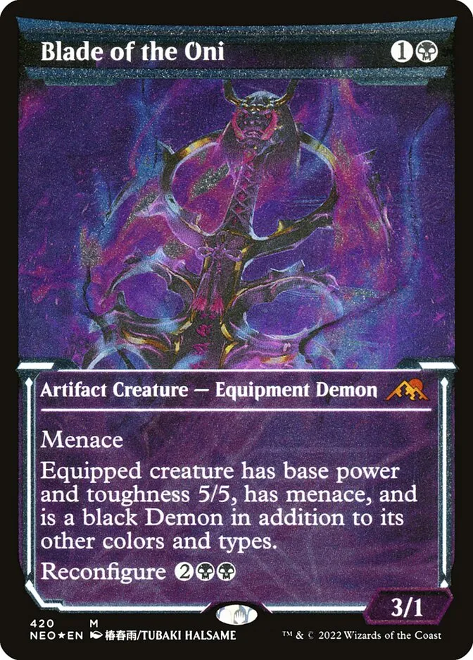 2022 Kamigawa: Neon Dynasty Blade of the Oni #420 mythic card image