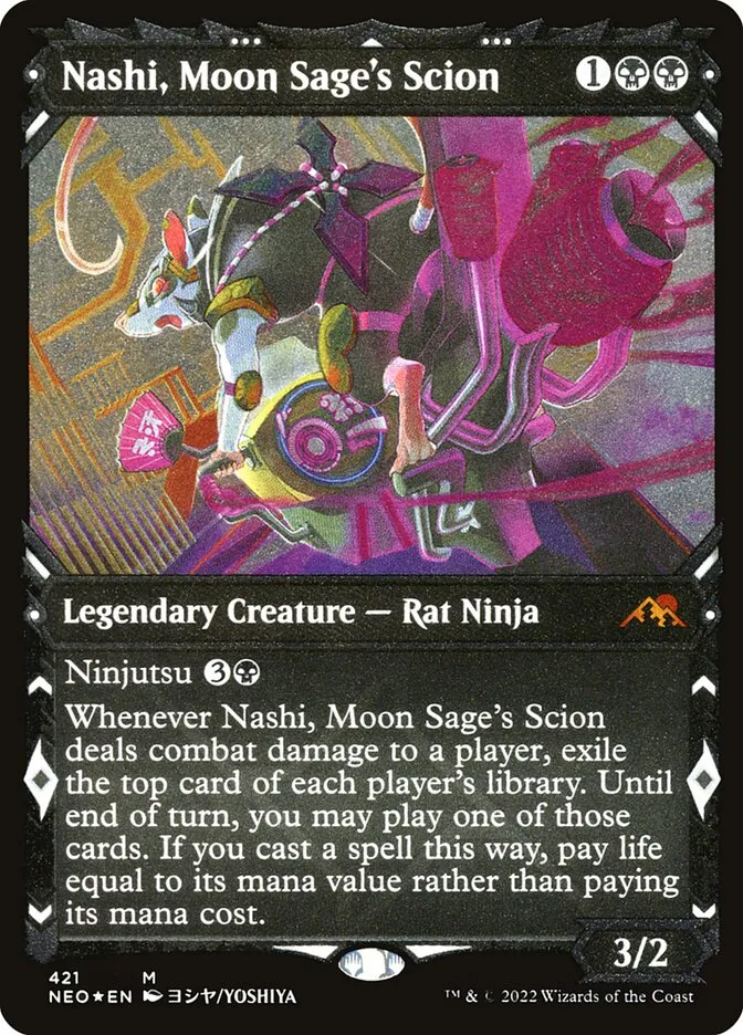 2022 Kamigawa: Neon Dynasty Nashi, Moon Sage's Scion #421 mythic card image
