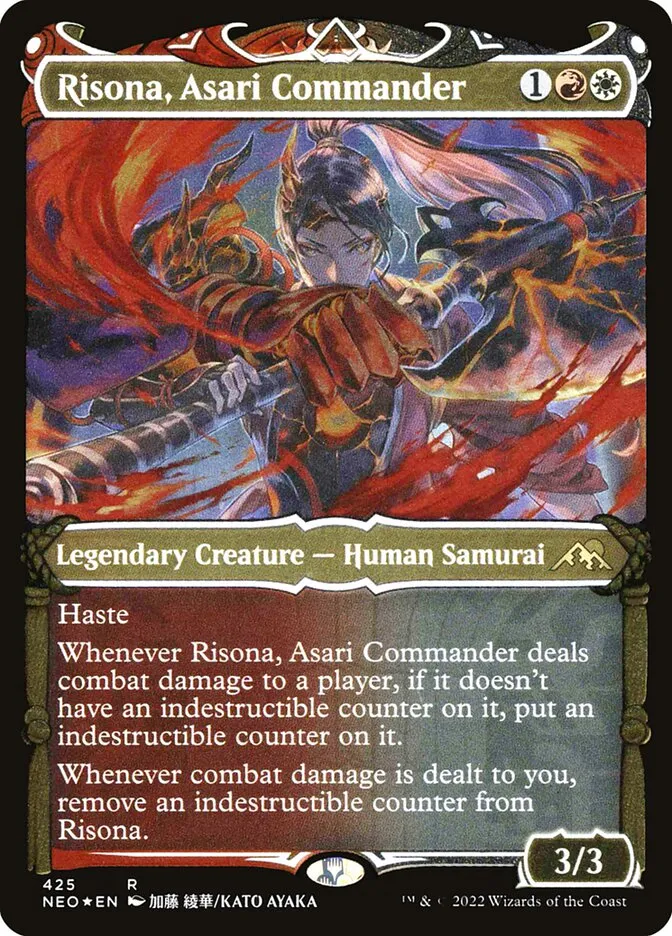 2022 Kamigawa: Neon Dynasty Risona, Asari Commander #425 rare card image