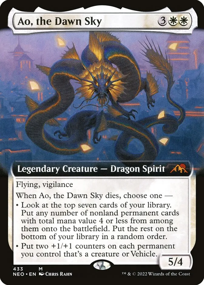 2022 Kamigawa: Neon Dynasty Ao, the Dawn Sky #433 mythic card image