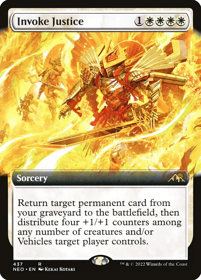 2022 Kamigawa: Neon Dynasty Invoke Justice #437 rare card image