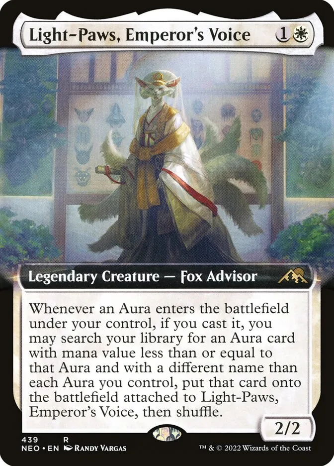 2022 Kamigawa: Neon Dynasty Light-Paws, Emperor's Voice #439 rare card image